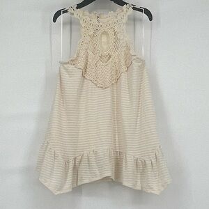 Maurice’s crochet lace neck cream ivory sleeveless blouse